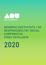 Portada de la Memòria d'activitats i de responsabilitat social corporativa d'AQU Catalunya 2020